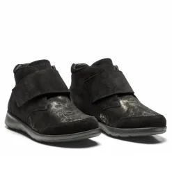 New Feet Boot 1 Velcro Leather/Textil Stretch Black Women