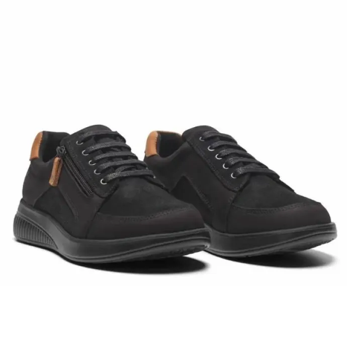 New Feet Nubuck With Lace & Zipper Black Women