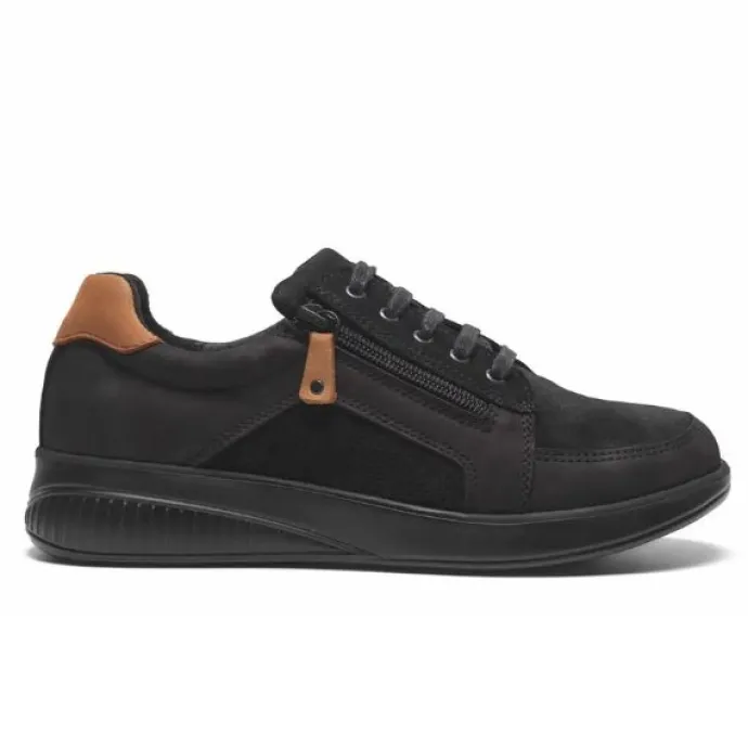 New Feet Nubuck With Lace & Zipper Black Women