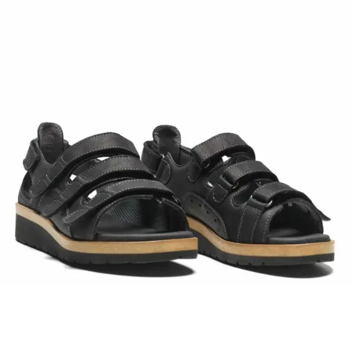 New Feet Sandal Loop Heelcap Black Nubuck Women