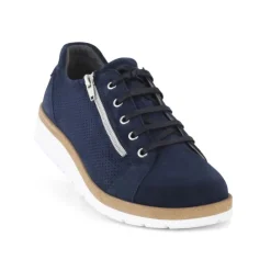 New Feet Shoe Zipper & Lace Blue Women